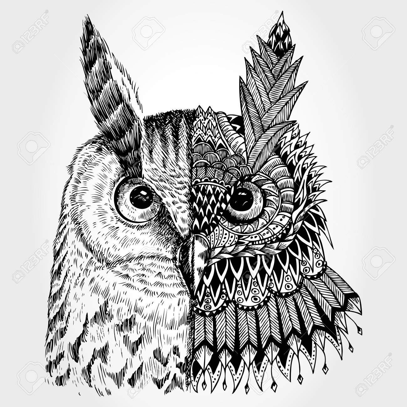 1300x1300 Abstract Owl Illustration, Vector Royalty Free Cliparts, Vectors
