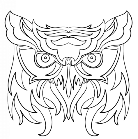 474x480 Abstract Owl Coloring Page Free Printable Coloring Pages