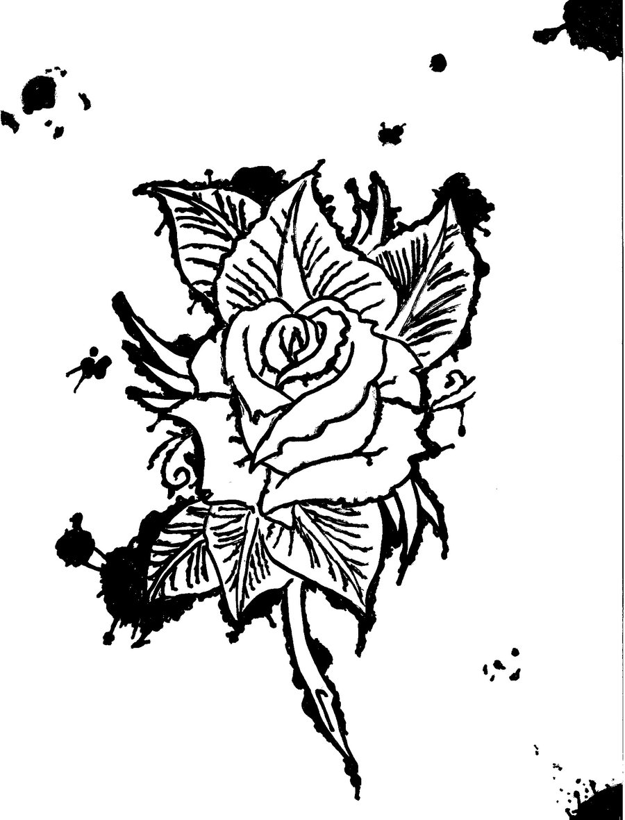 900x1181 Ink Rose By Xdarksorrowx