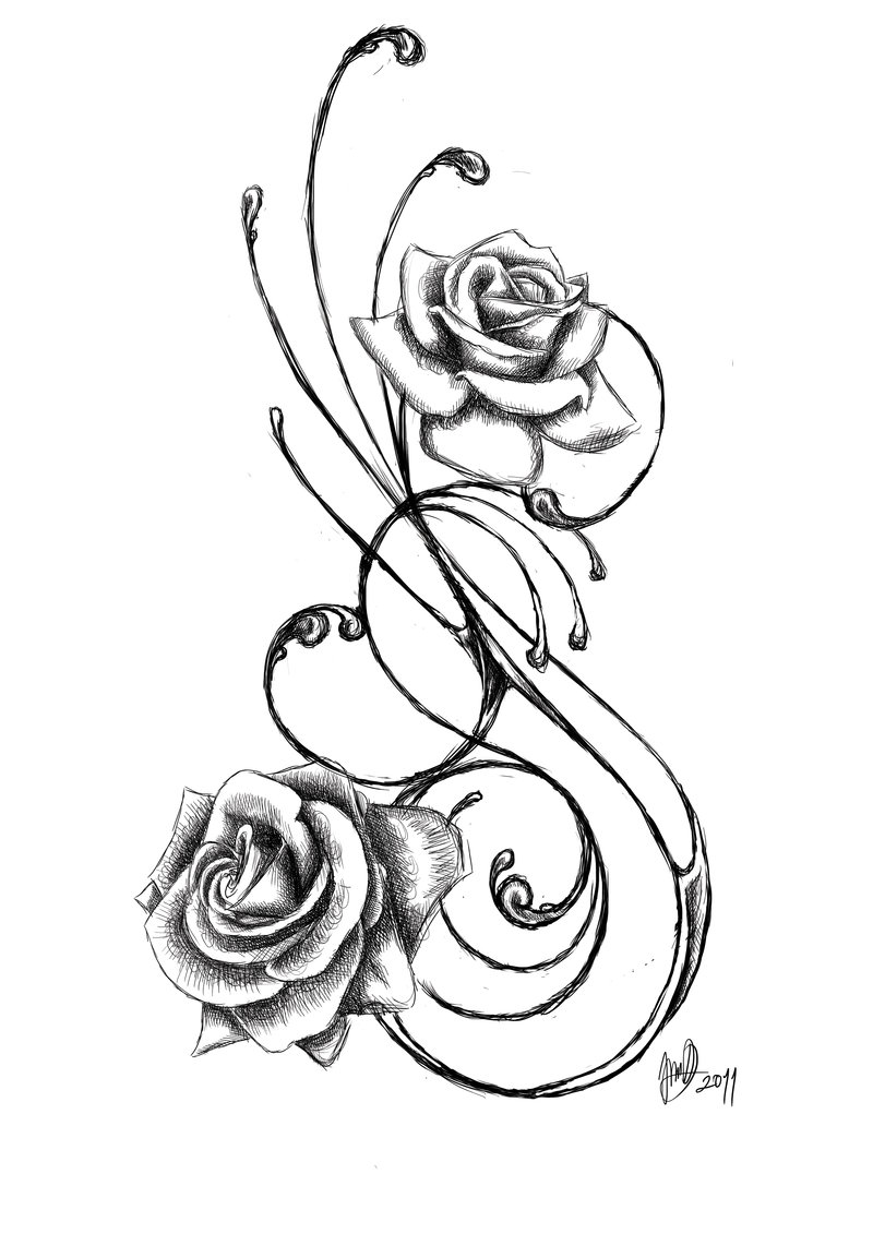 800x1131 Abstract Rose Tattoos Design