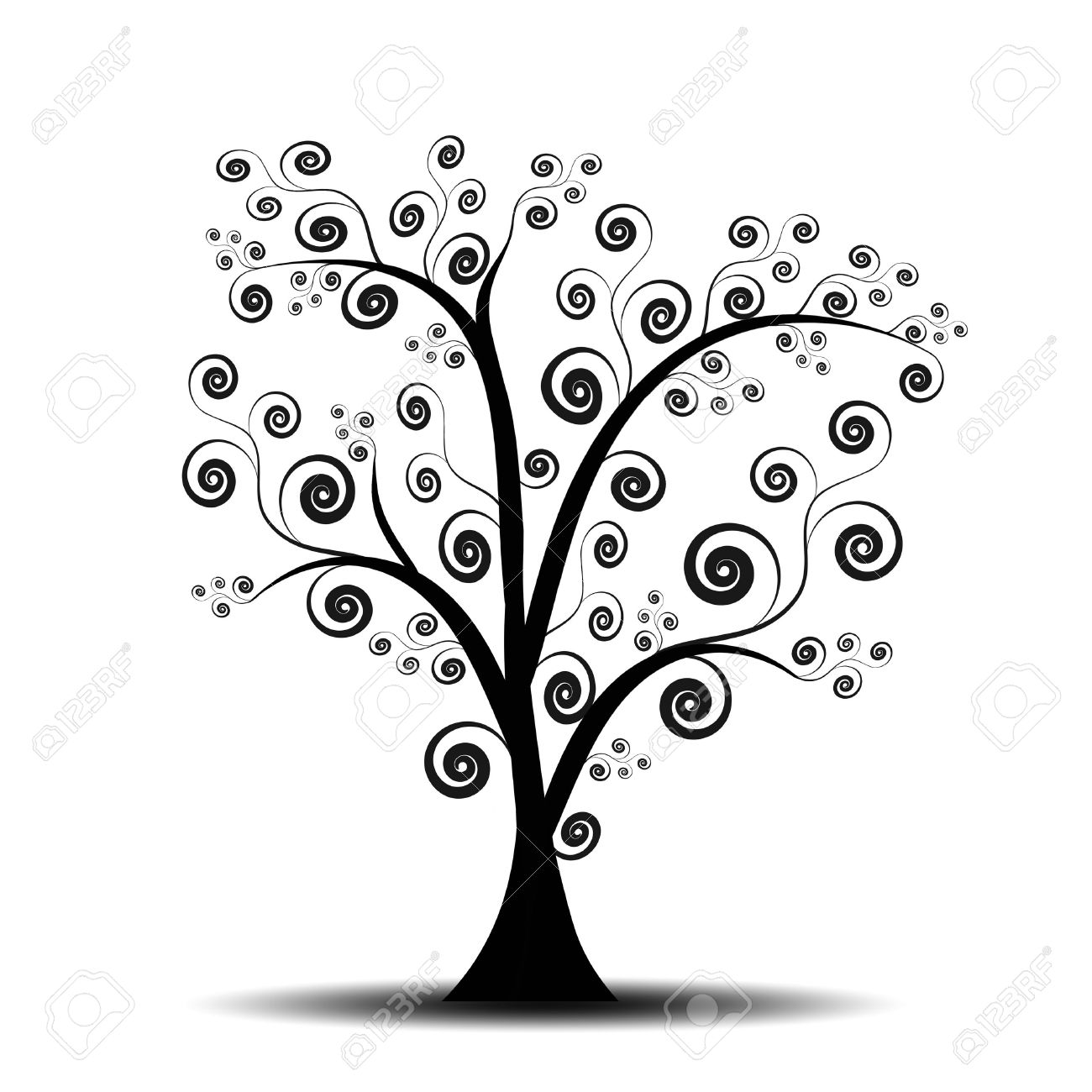 1300x1300 Beautiful Abstract Art Tree On White Background Stock Photo