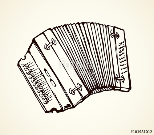 500x437 Accordion. Vector Drawing Stock Image And Royalty Free Vector