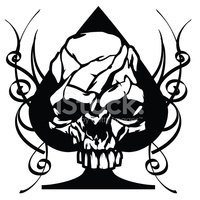 200x200 Skull Ace Of Spades Tribal Stock Vectors