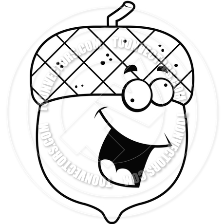 460x460 Nutty Acorn (Black And White Line Art) By Cory Thoman Toon