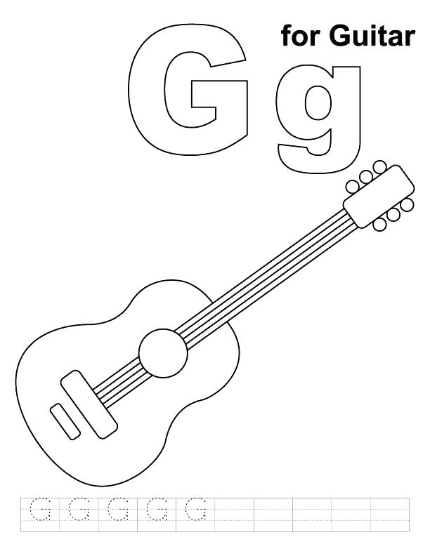 612x792 Electric Guitar Coloring Pages Acoustic Guitar Electric Guitar