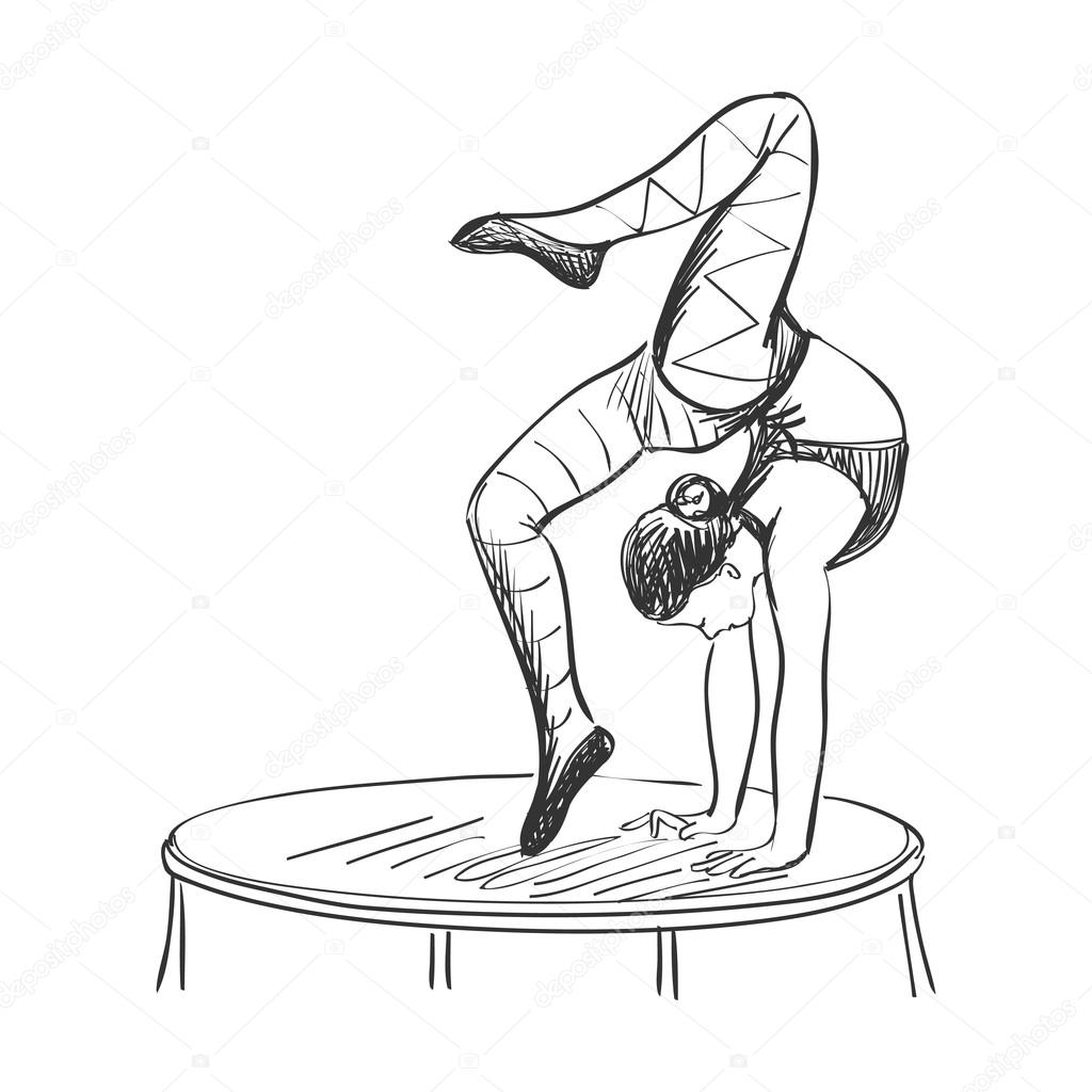 1024x1024 Doodle Circus Acrobat Stock Vector Netkoff