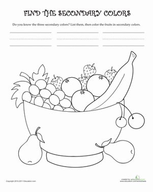 301x378 Learn The Secondary Colors Worksheet