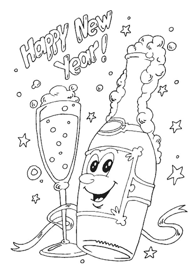 624x866 New Year Craft, Clipart, Sketch, Drawing, Printable Card Ampcoloring