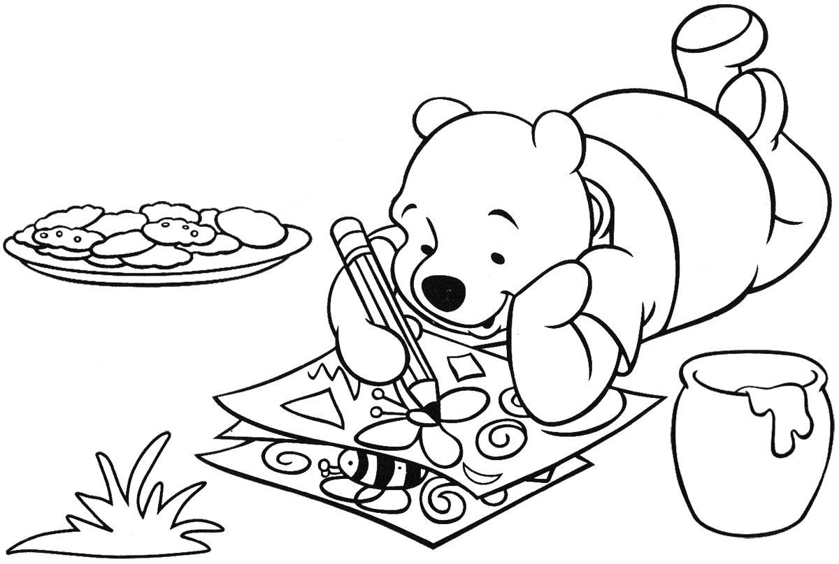 1200x808 Popular Character Free Coloring Activity Winnie The Pooh Drawing