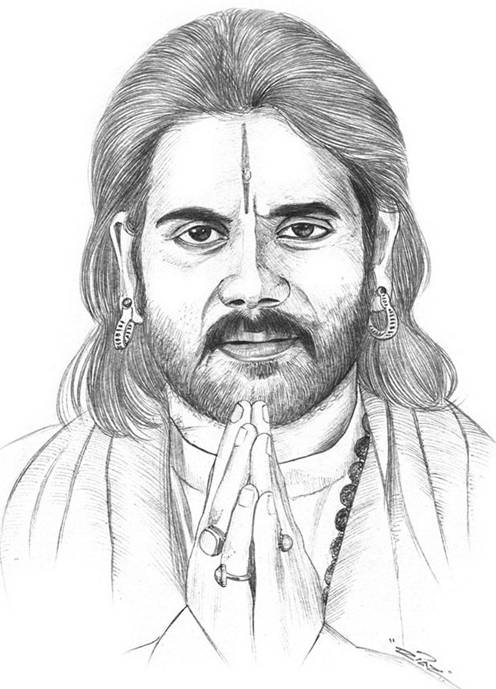 496x689 The Gr8 Actor From South Nagaarjun Indian Celebuzz Sketches