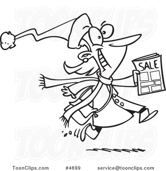 581x600 Cartoon Black And White Line Drawing Of An Excited Black Friday