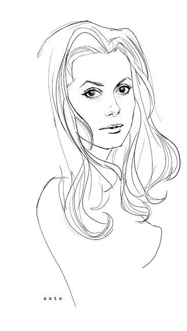 367x648 Catherine Deneuve Noto Print Design Illustrate Paint