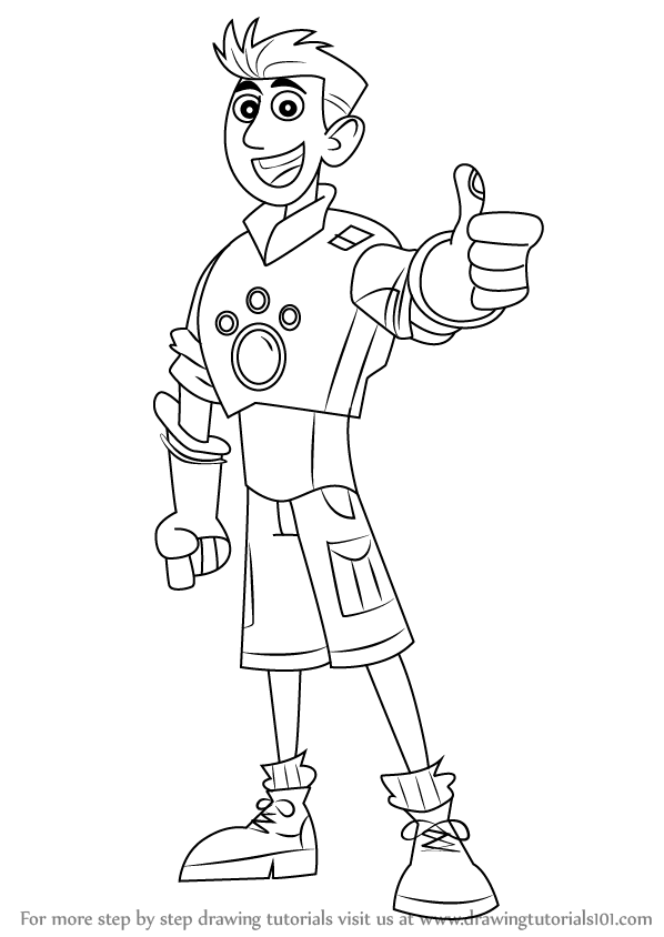 598x844 Learn How To Draw Chris Kratt From Wild Kratts (Wild Kratts) Step
