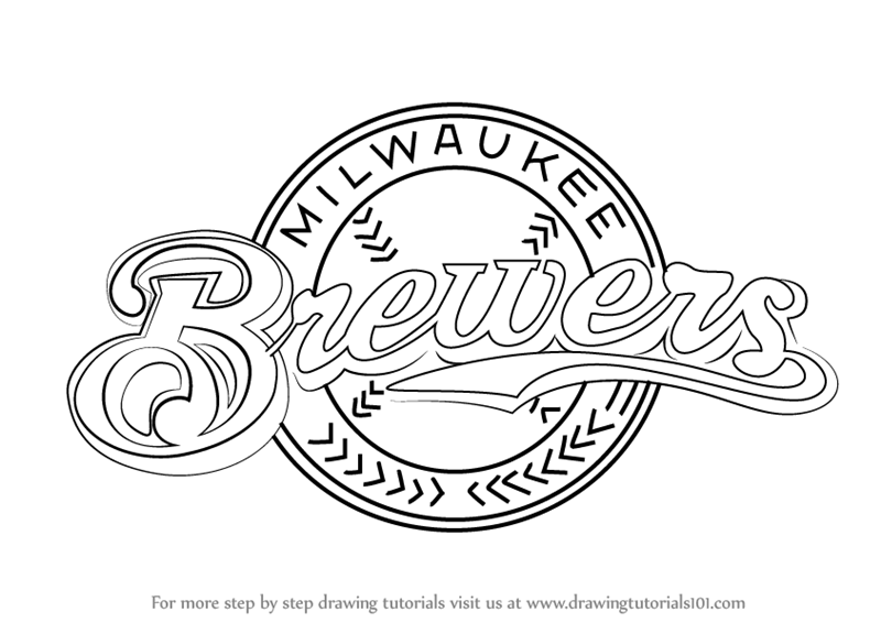800x566 Learn How To Draw Milwaukee Brewers Logo (Mlb) Step By Step