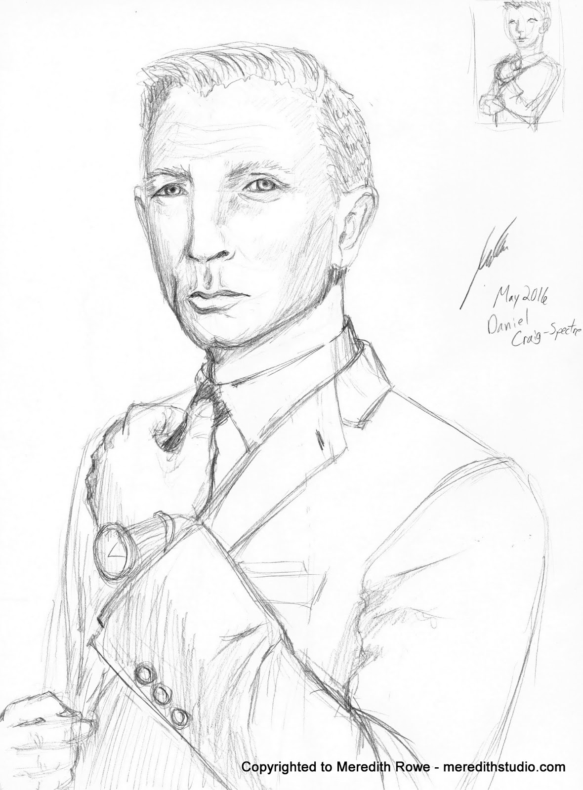 1180x1600 Meredith Studio Sketch Diary Daniel Craig From Spectre Ad Fanart