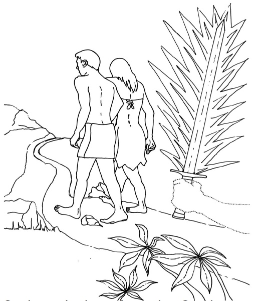 507x602 Adam And Eve Hiding From God Coloring Page