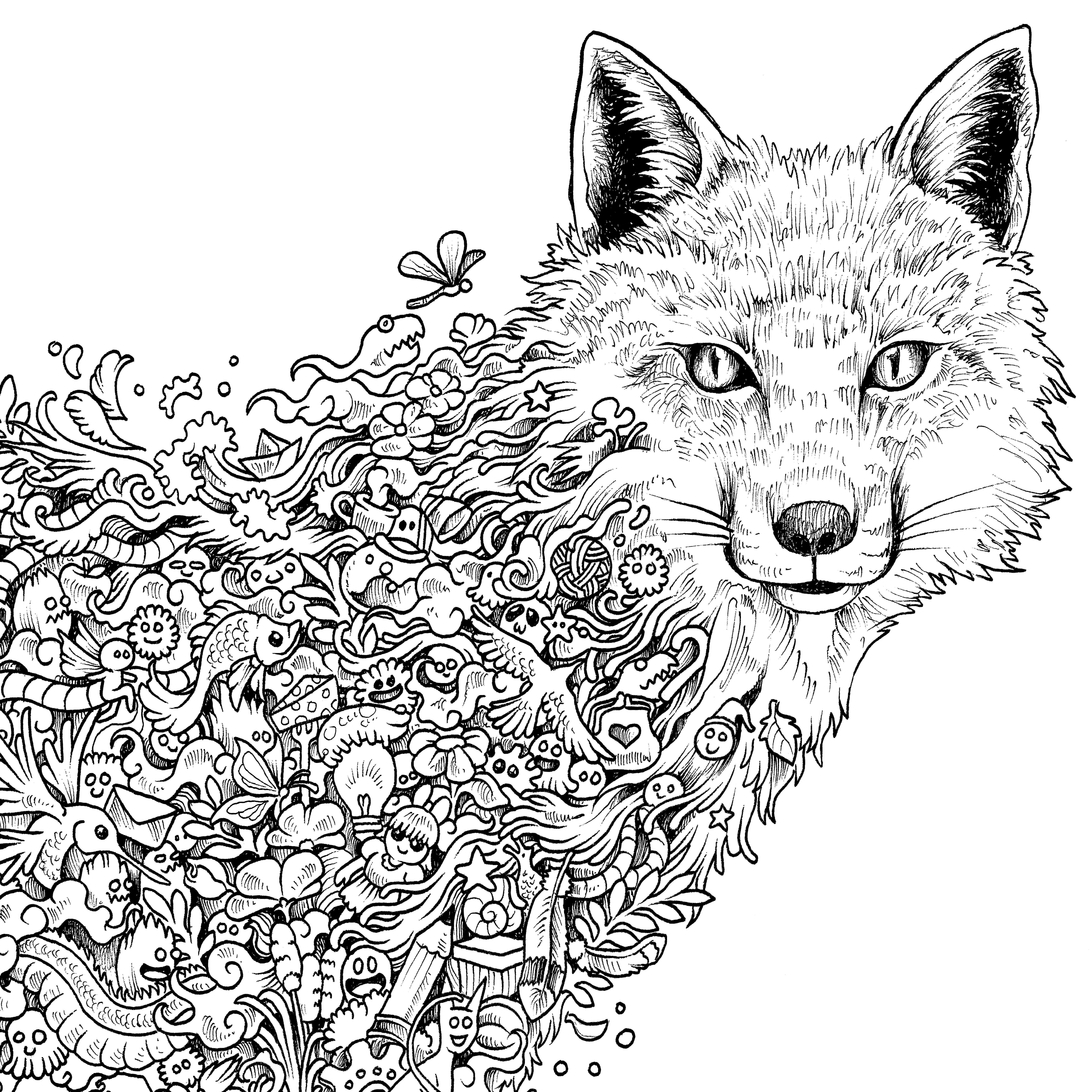 6000x6000 Kerby Rosans Doodle Coloring Pages Colouring Adult Detailed