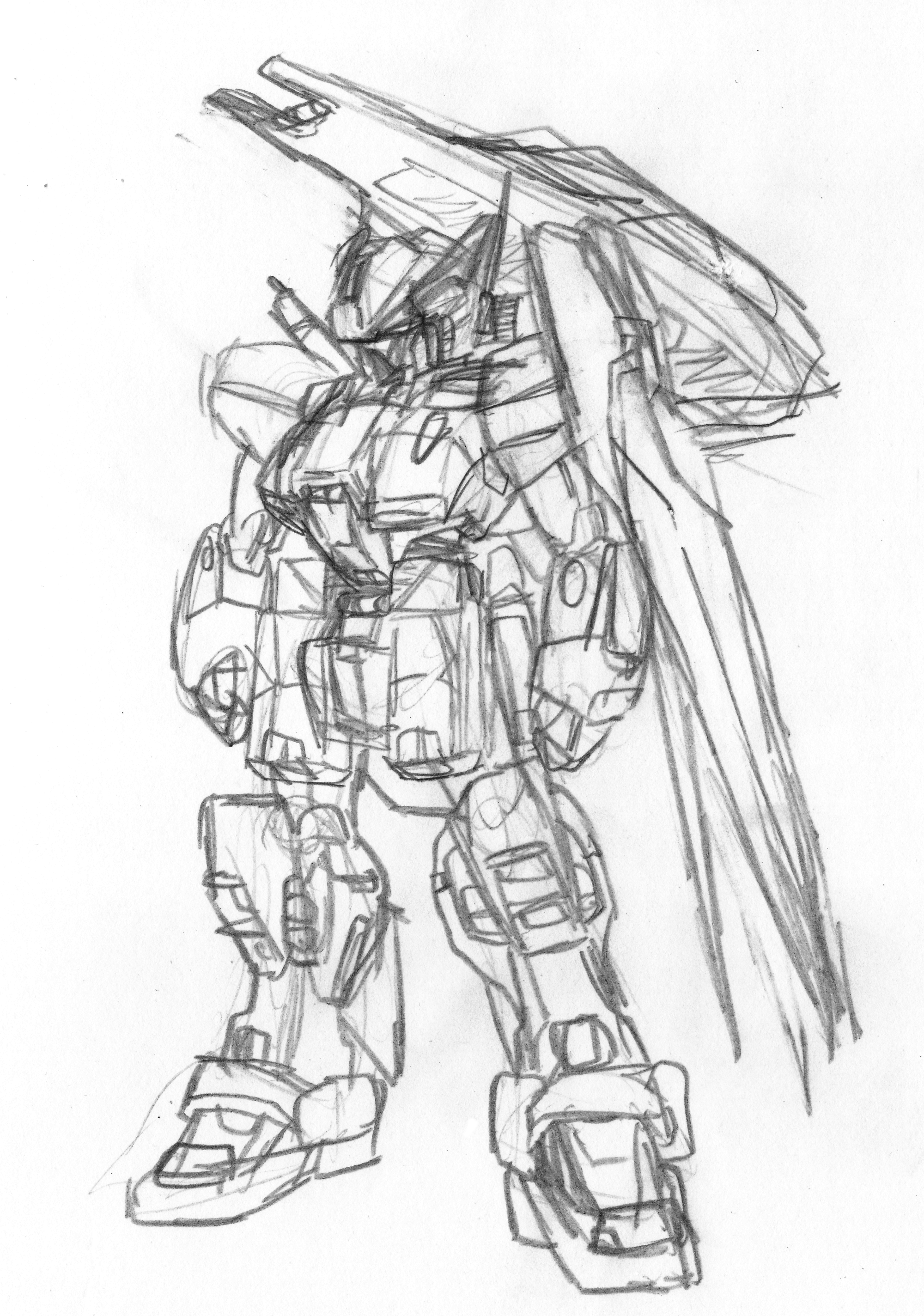 2000x2848 Advanced Hazel Custom Gunpla Sketch By Blayaden