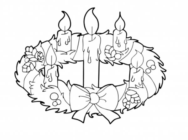 600x449 Advent Wreath And Candles Coloring Pages Batch Coloring