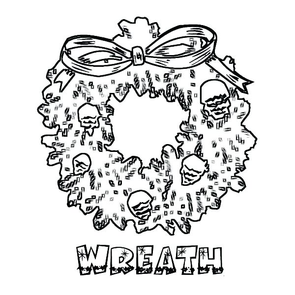 600x600 Christmas Wreath Coloring Page Gorgeous Wreath On Coloring Page