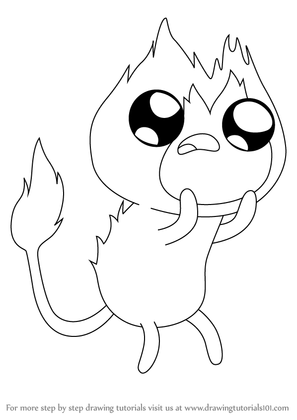 598x844 Learn How To Draw Flambo From Adventure Time (Adventure Time) Step