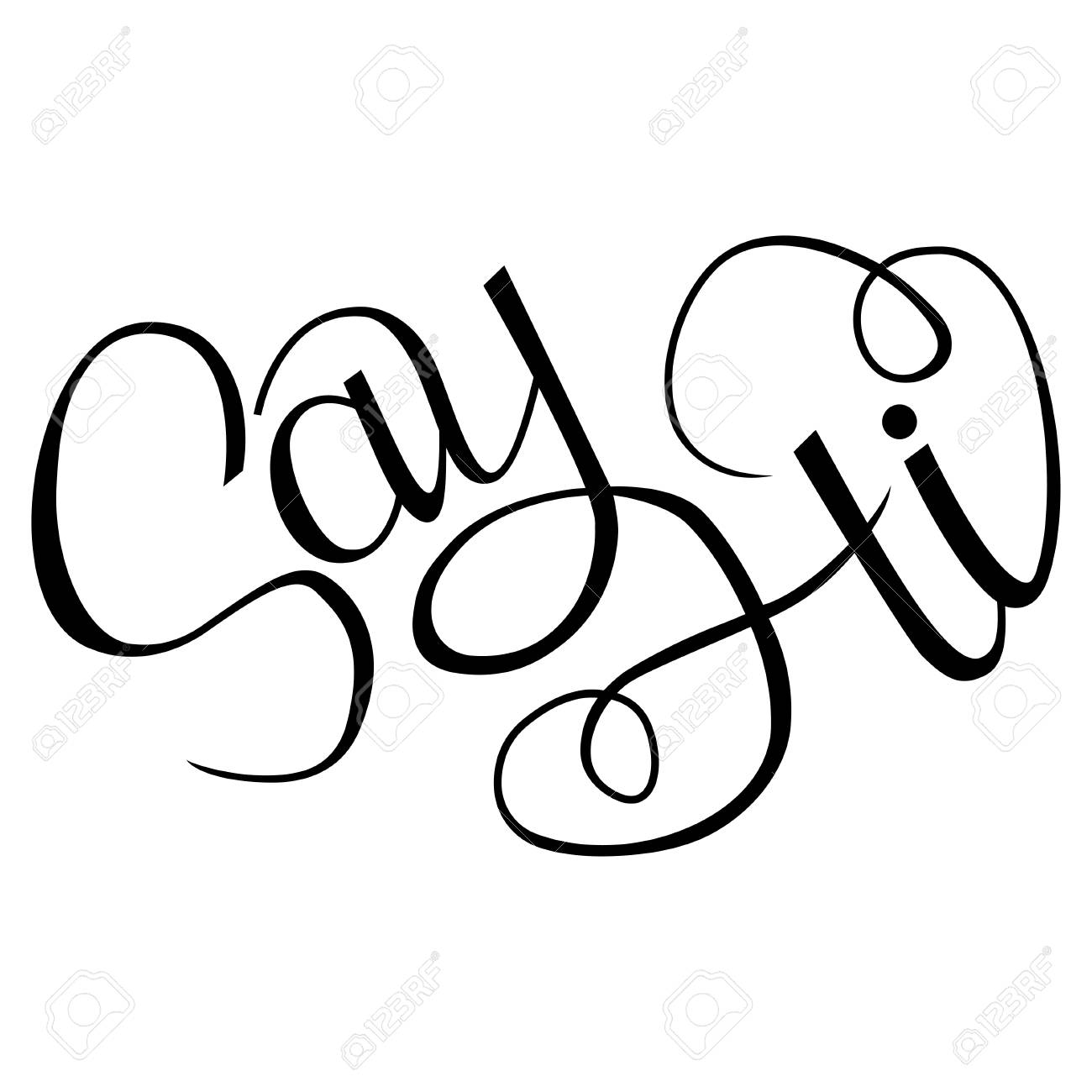 1300x1300 Hand Drawn Phrase Say Hi. Lettering Design For Posters, T Shirts