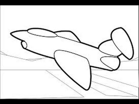 480x360 How To Draw A Cartoon Airplane Step By Step For Kids (Easy Way