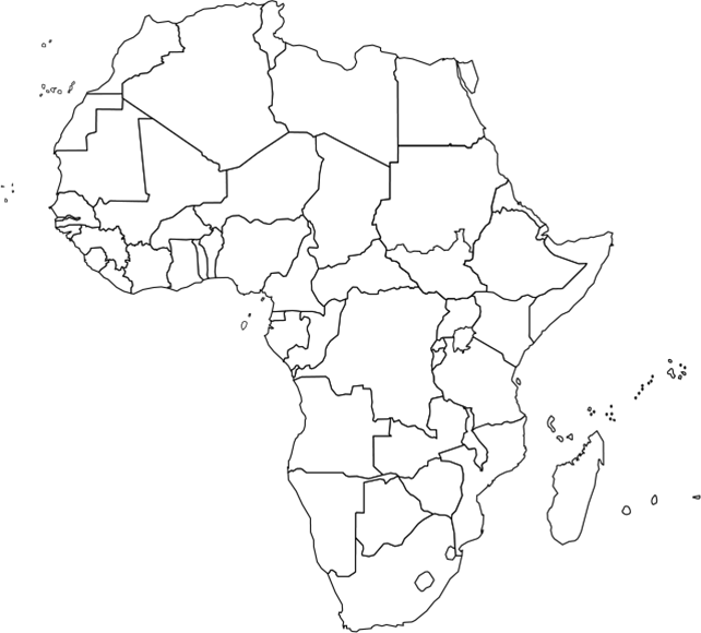 642x580 Africa Outline Map