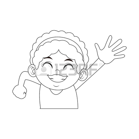 450x450 Cartoon African American Girl With Curly Hair Vector Illustration