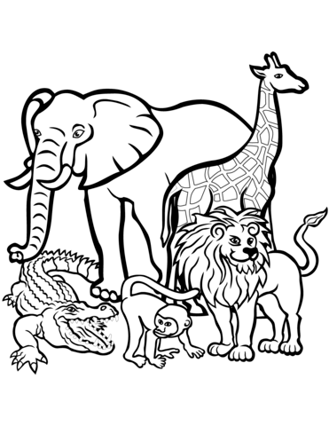 371x480 African Animals Coloring Page Free Printable Coloring Pages