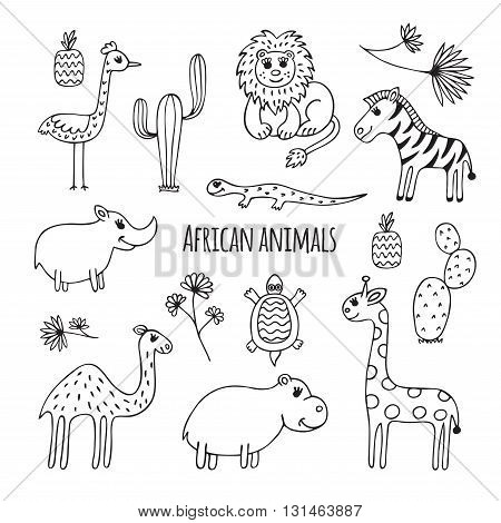 450x470 Cute Vector Set Africa Animals Vector Amp Photo Bigstock