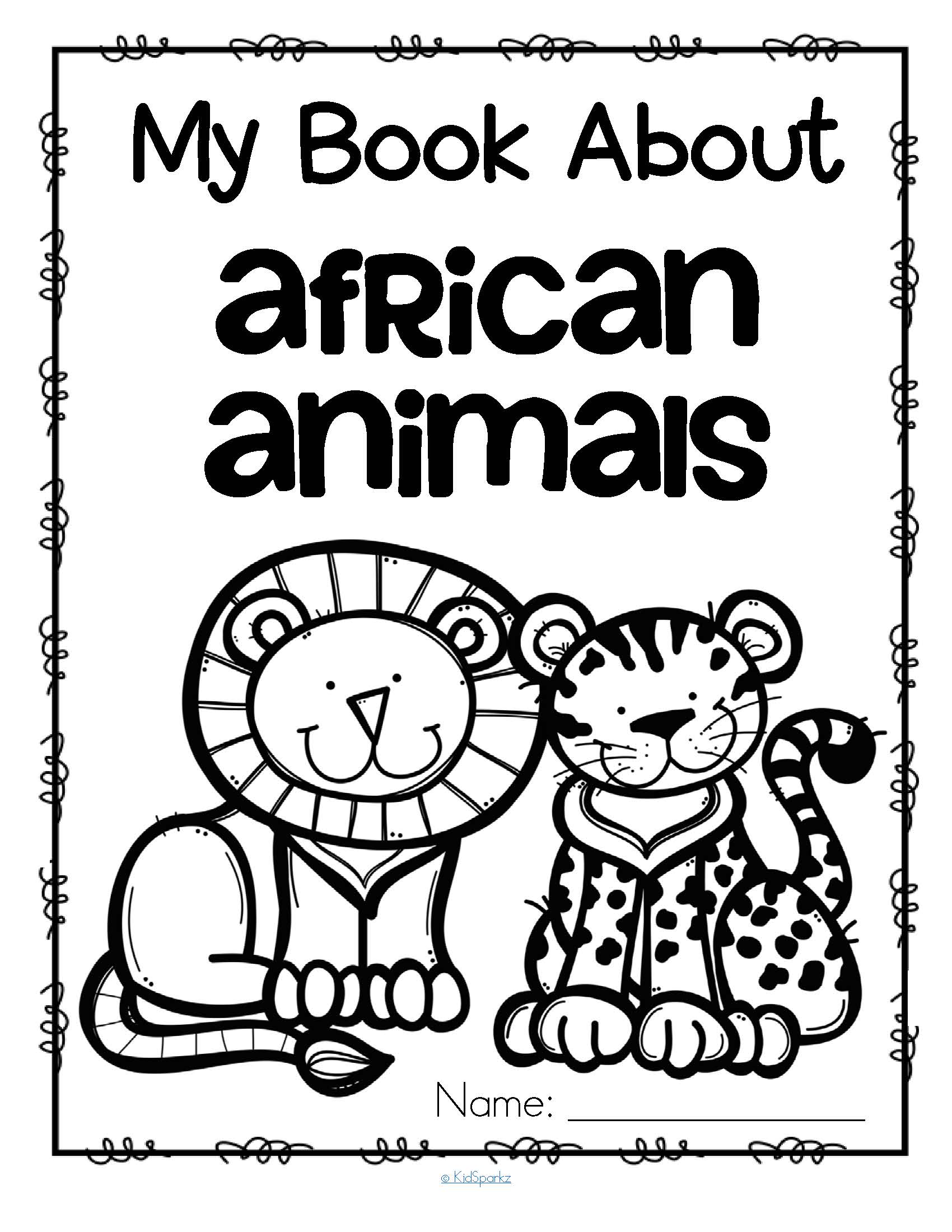 1700x2200 My Book About African Animals Activities