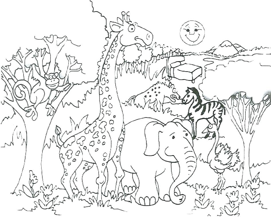 945x760 Free Coloring Sheets Of African Animals