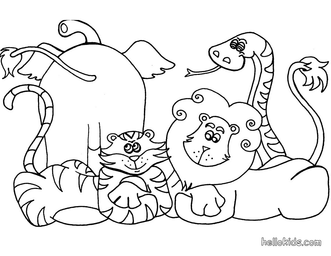 1060x820 African Animals Coloring Pages