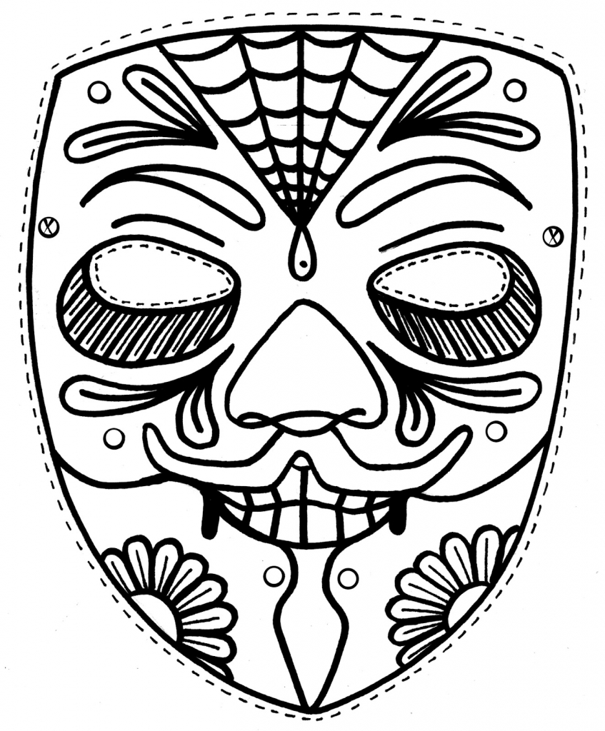 847x1024 Free Printable Masks Coloring Pages Preschool For Pretty Draw Mask