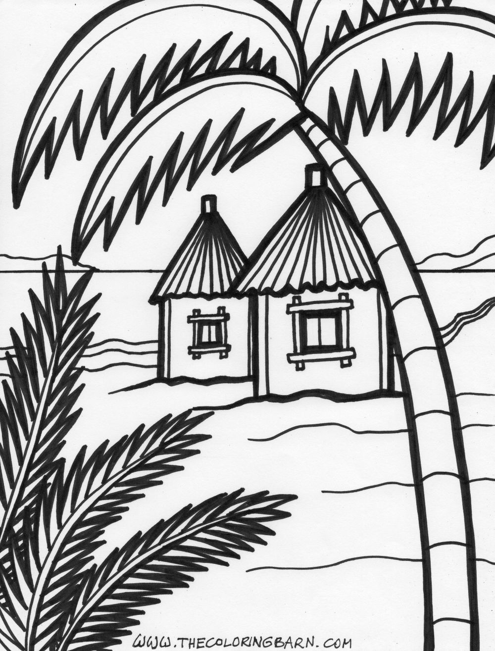 1000x1315 Hut Coloring Pages