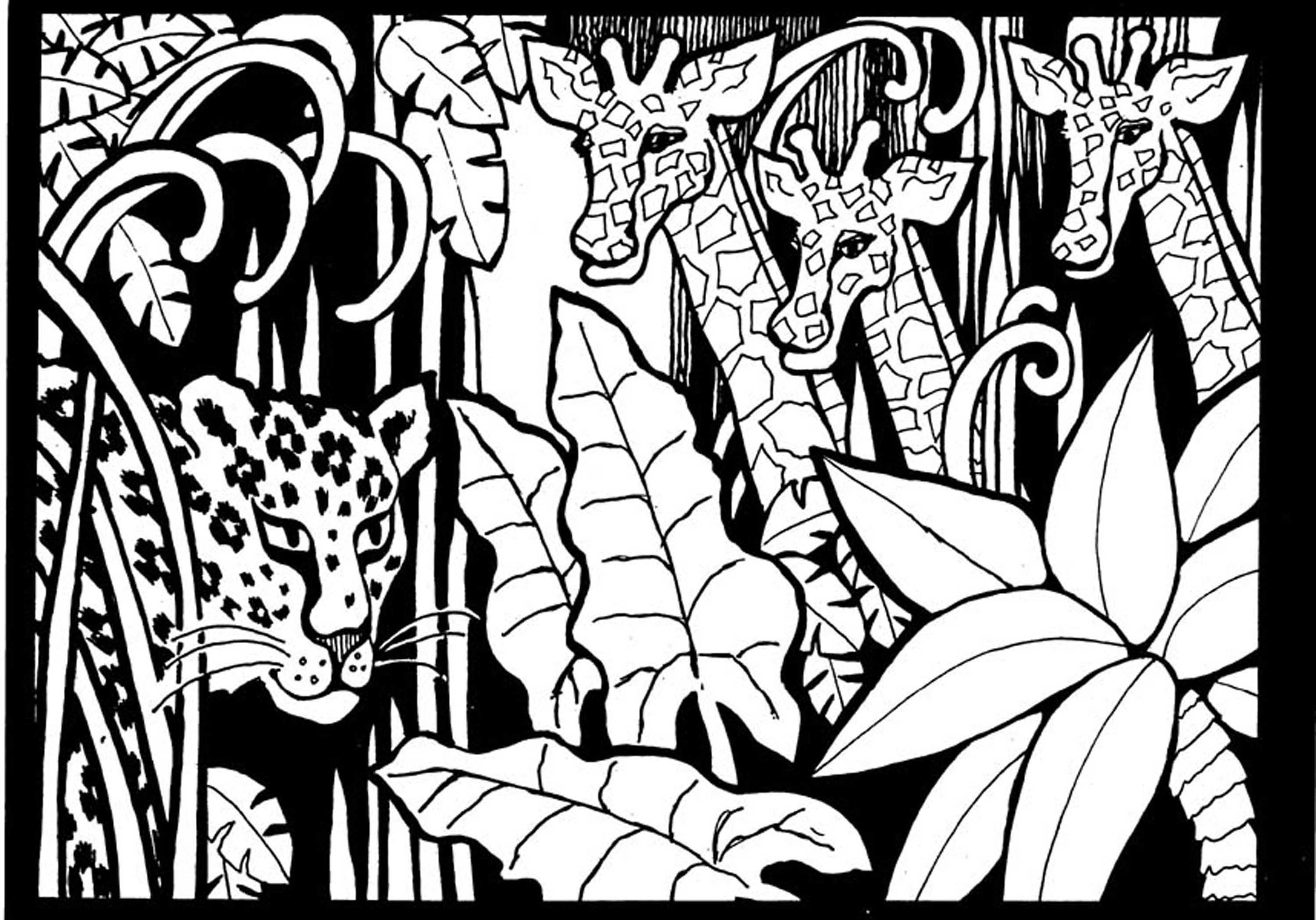 3000x2098 African Coloring Pages Free Draw To Color