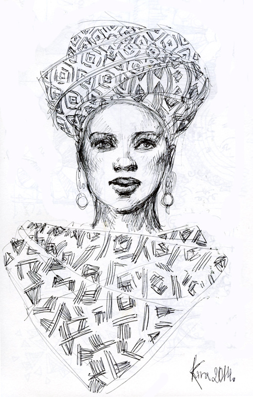511x801 Fashion Illustration Sketch Of An African Woman Kira