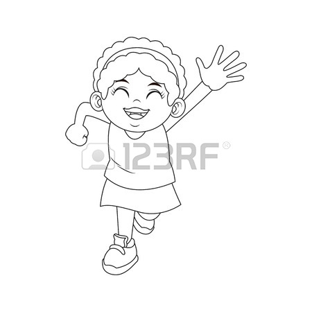 450x450 Cartoon African American Girl With Curly Hair Vector Illustration