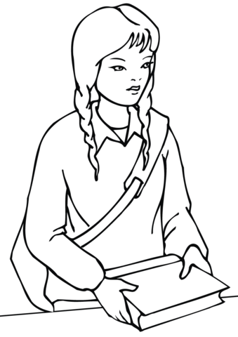 339x480 School Girl Coloring Page Free Printable Coloring Pages