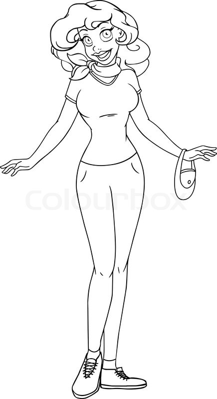 435x800 Vector Illustration Coloring Page Of An African Girl In Tshirt