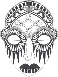 236x315 Printable African Mask