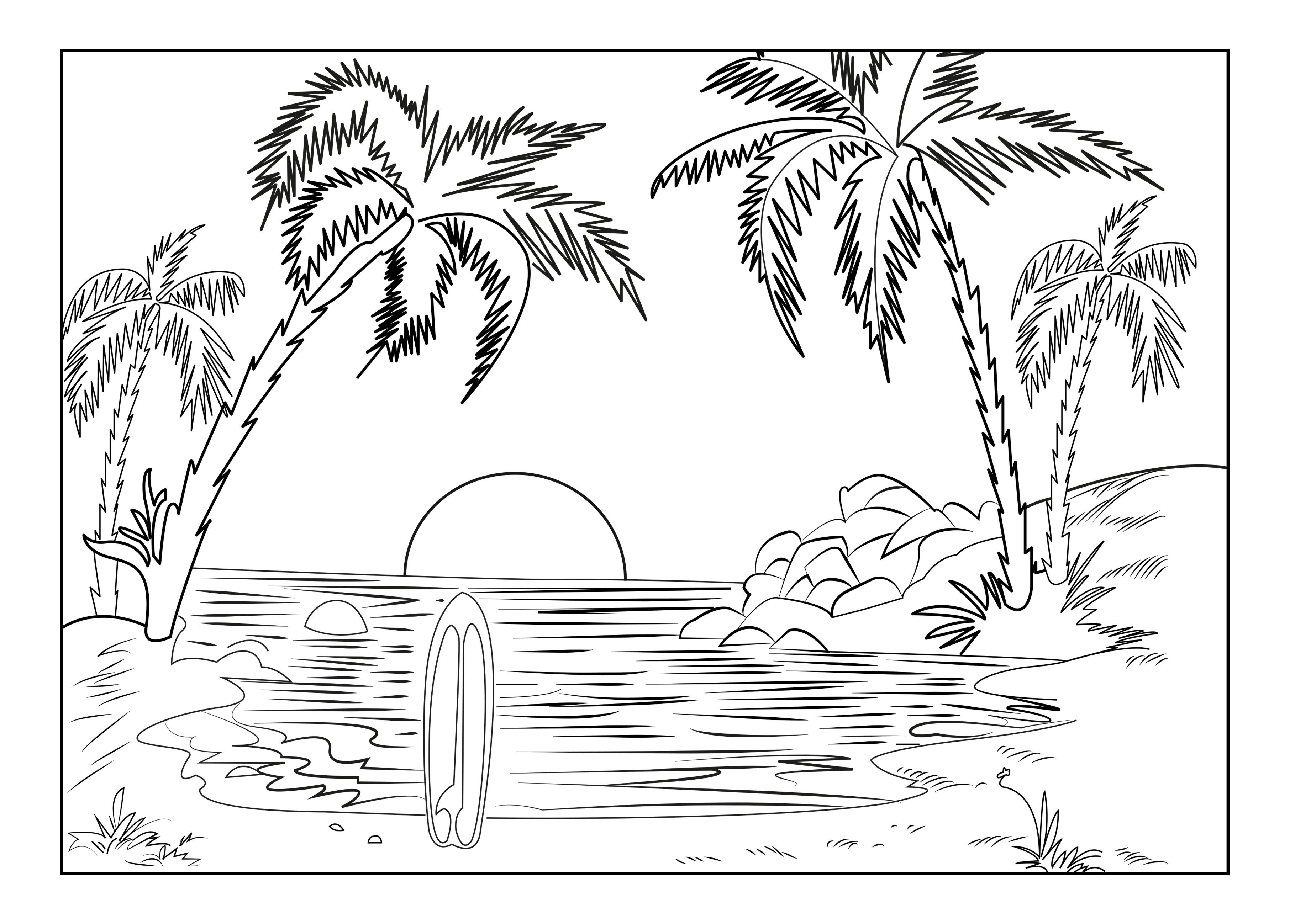 3625x2598 Beautiful Tropical Landscape Coloring Pages Mountain Landscape