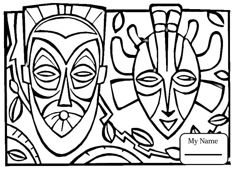 765x555 Coloring Pages For Kids Arts Culture African Masks