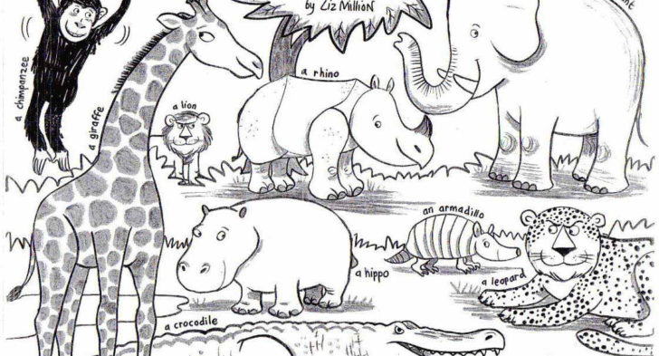 728x393 African Safari Animals Coloring Pages African Animals Coloring