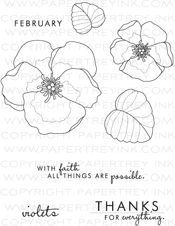 360x463 Year Of Flowers Violets Stamp Set Papertrey Ink Clear Stamps
