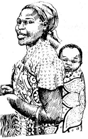 African Woman Drawing