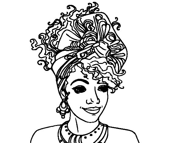 600x470 An African Woman Coloring Page