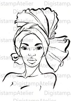 236x333 African Beauty. Instant Download Digital Digi Stamps Digi Stamps