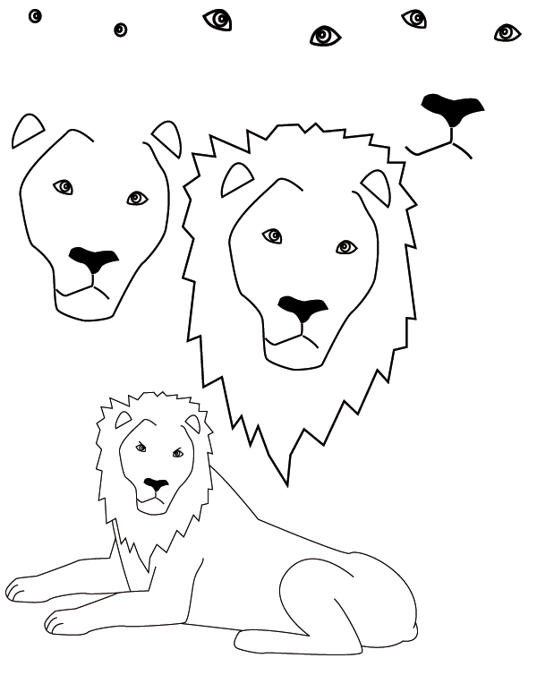 600x754 Drawing Lion